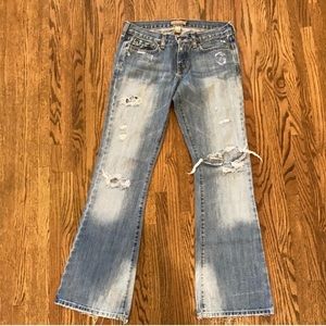 Vintage 2002 Abercombie and Fitch distressed flare leg jeans
